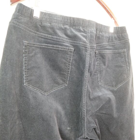 J Jill Size L Corduroy Pull On Pants Skinny Leg Elastic Waist Black - Picture 6 of 9